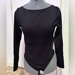 Elegant Black Long Sleeve Bodysuit by Forever 21. Size Large BNWT